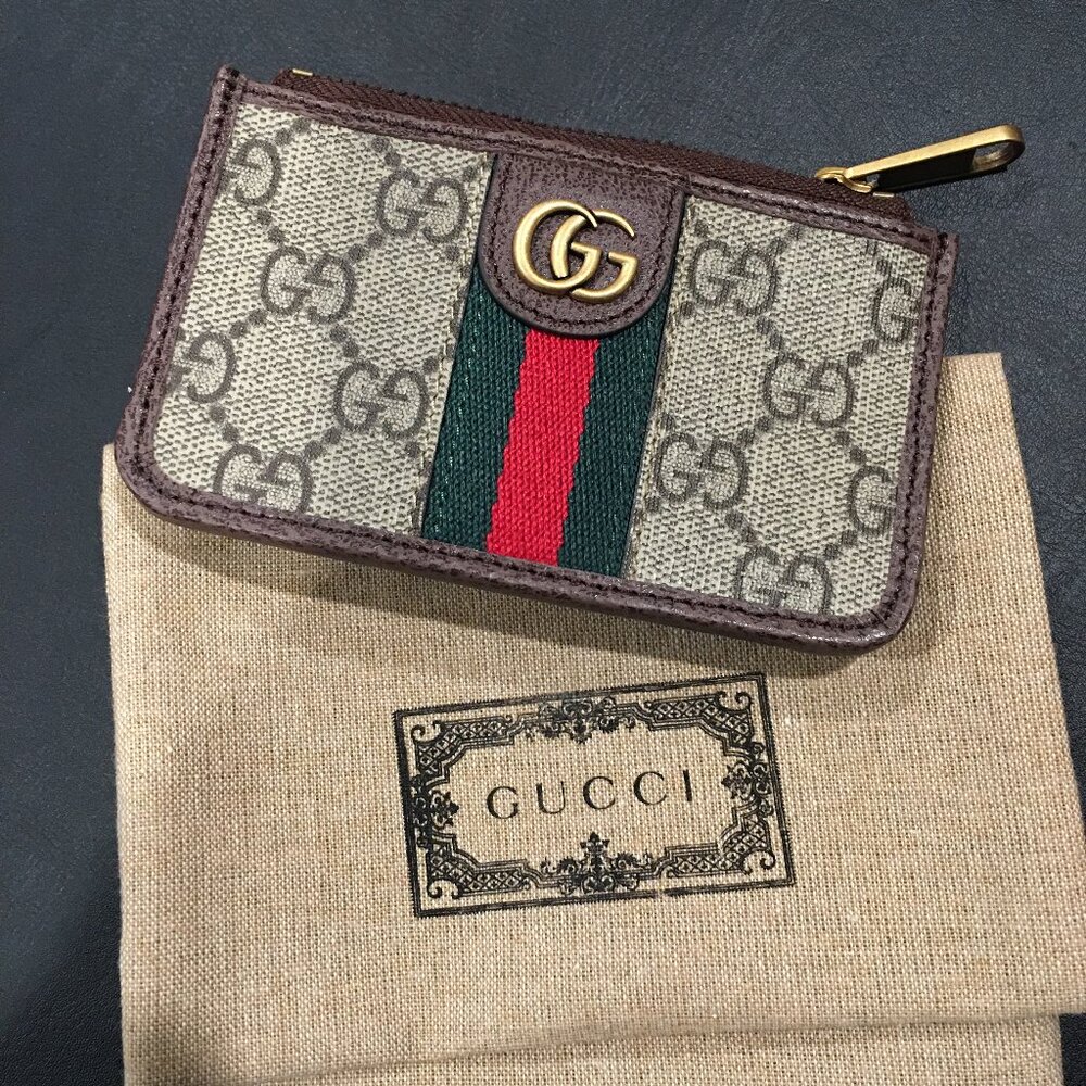 GUCCI Coated Canvas Ophidia GG Coin Purse Card Holder